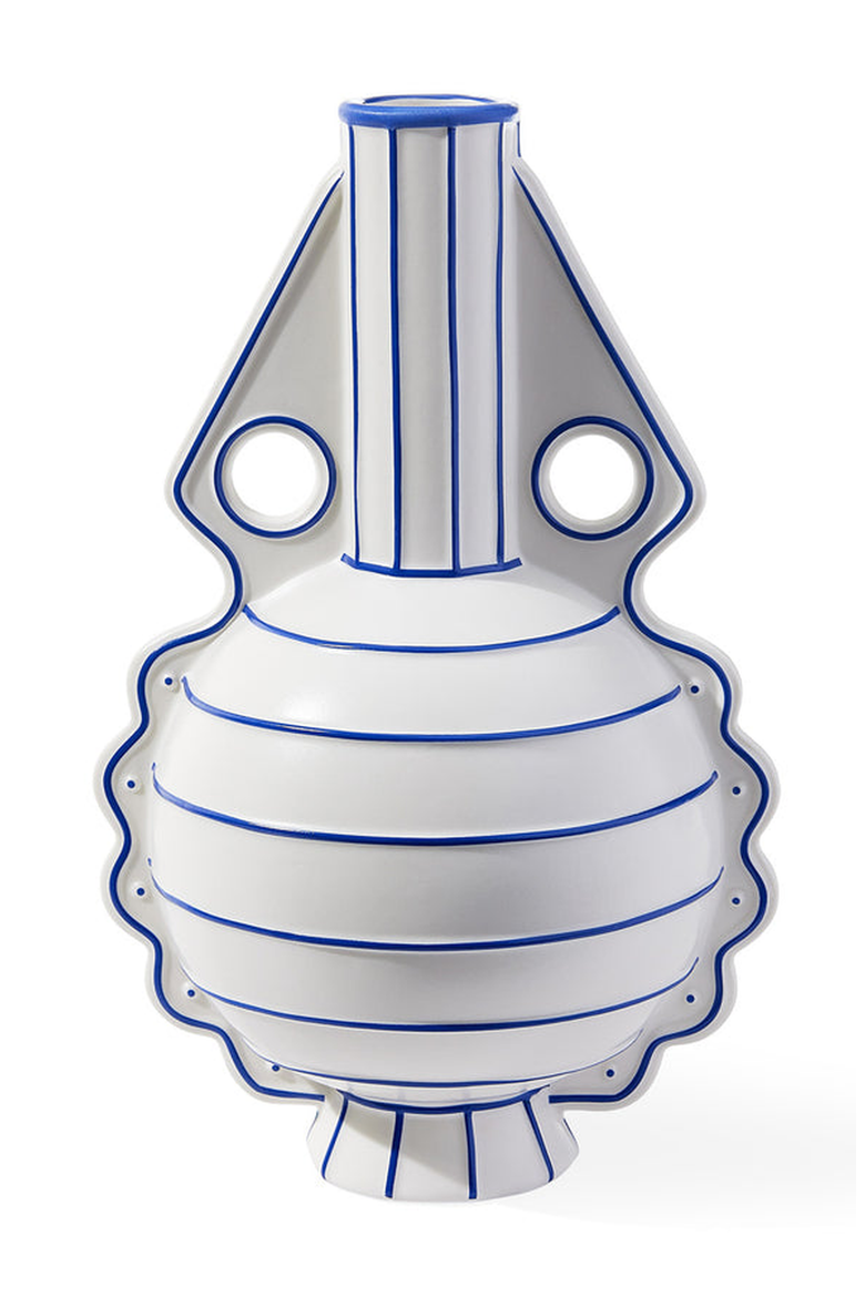 Venezia Vase, Main, color, White / Blue
