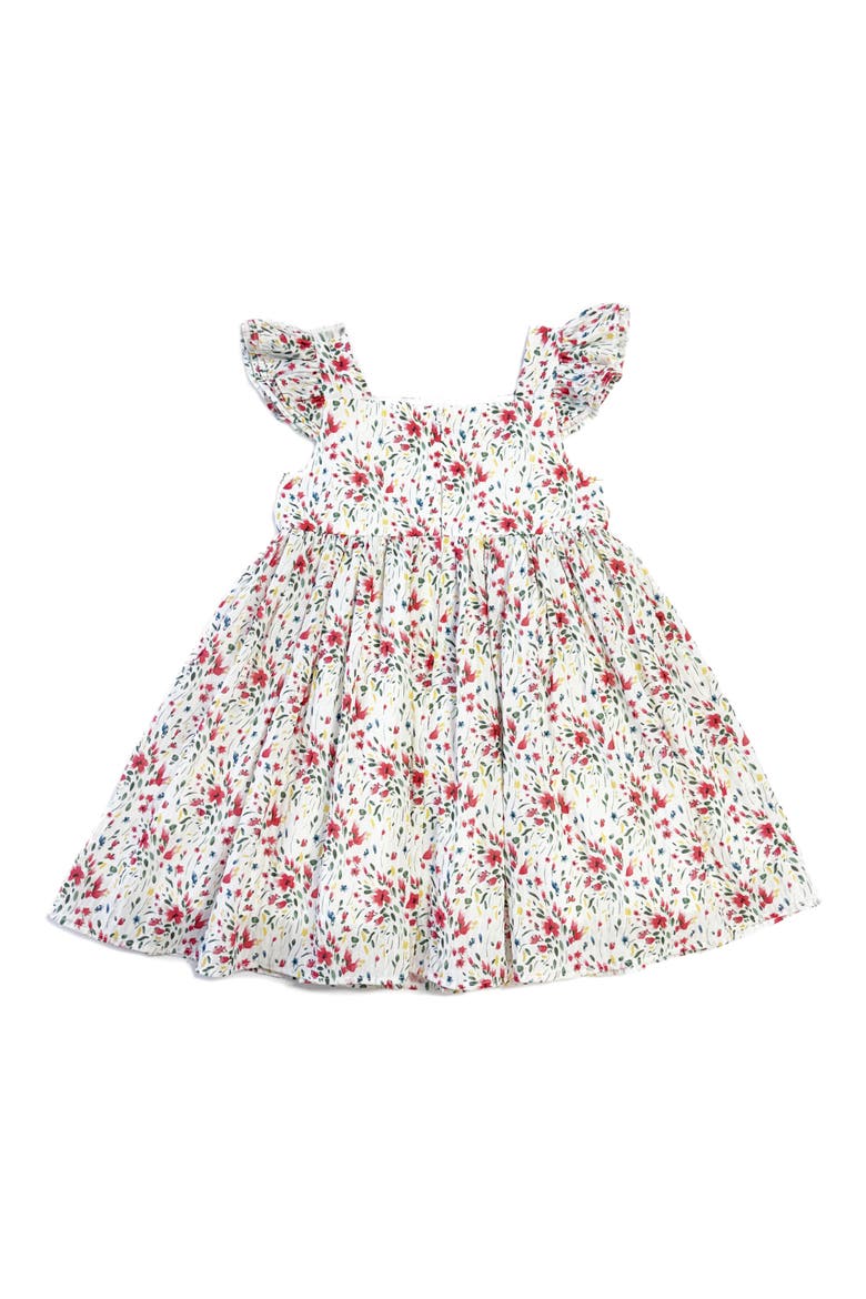 Kids' Firework Flutter Sleeve Chiffon Party Dress, Alternate, color, RED/ WHITE
