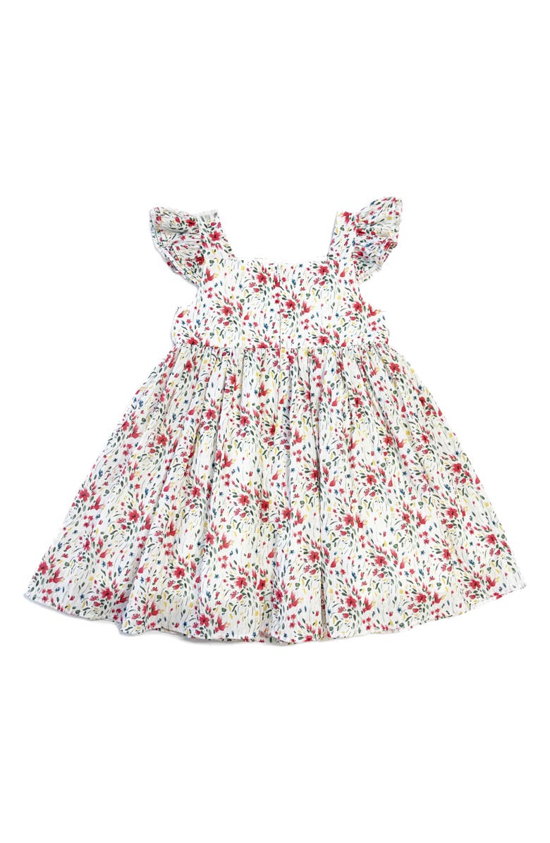 Pippa & Julie Kids' Firework Flutter Sleeve Chiffon Party Dress, Alternate, color, Red/ White