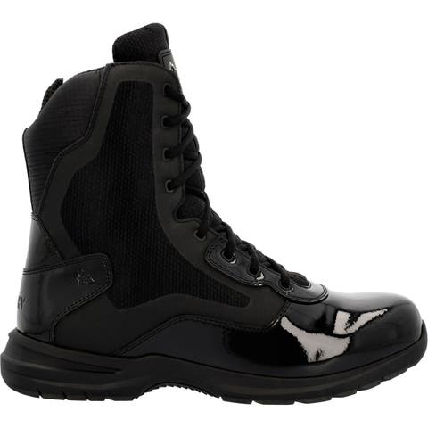 8" Black Side Zip Public Service Boot