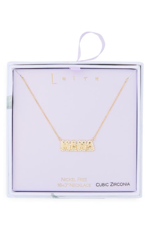 Mama Cubic Zirconia Pendant Necklace