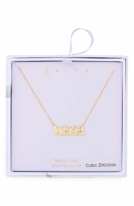 Leith Mama Cubic Zirconia Pendant Necklace