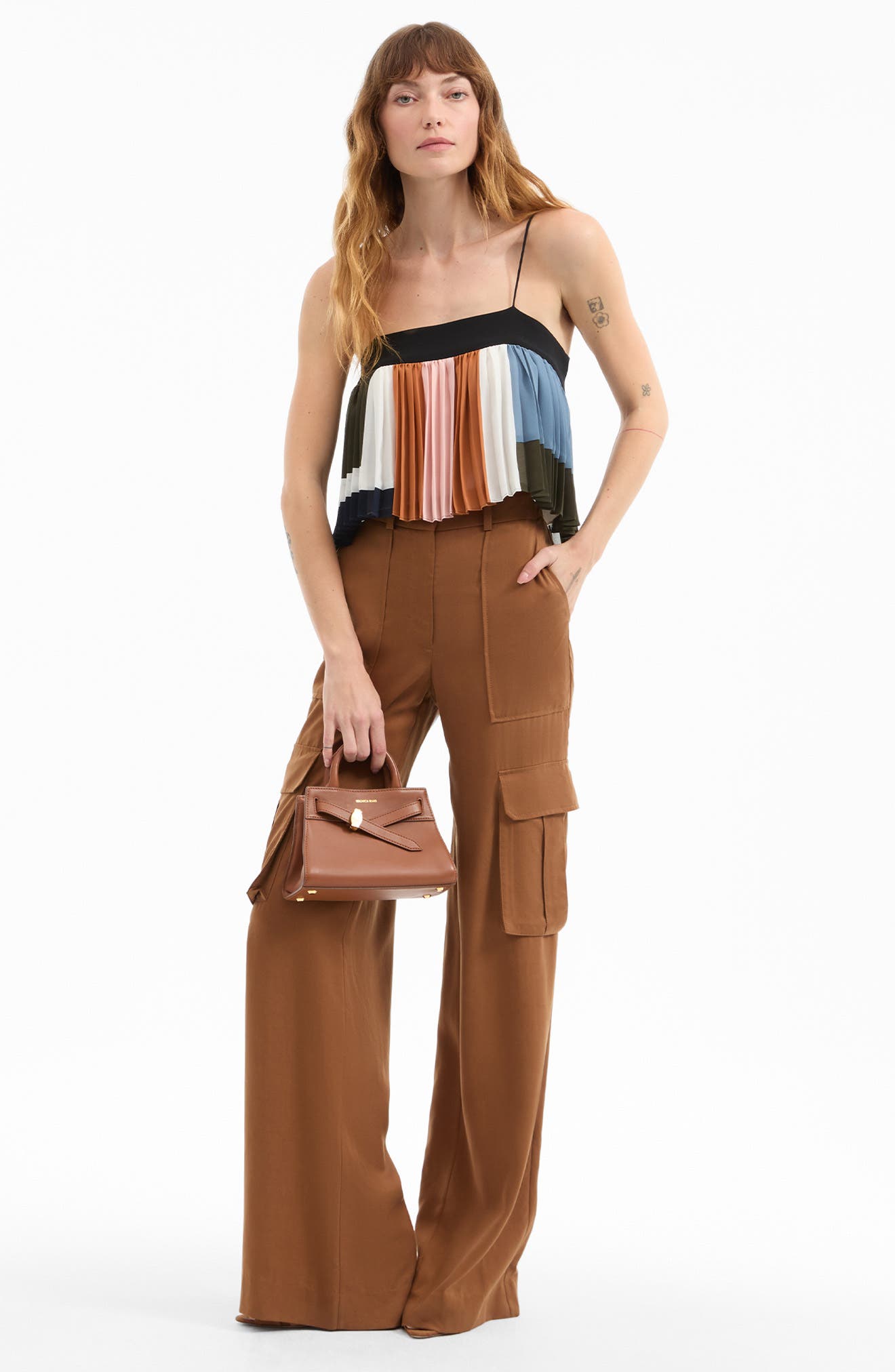 Veronica Beard Mini Dash Leather Top Handle Bag, Alternate, color, Hazelwood