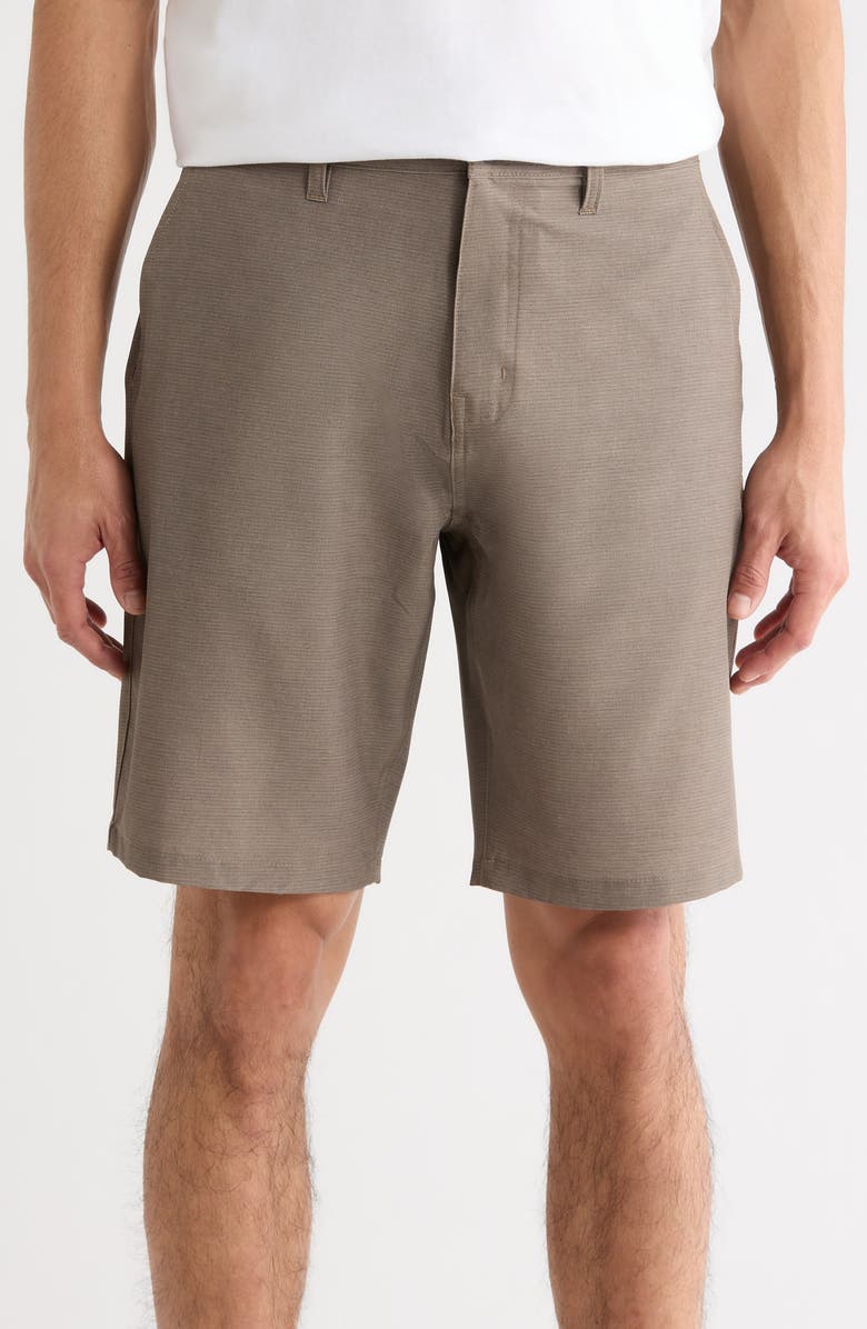 Hurley Explore Print Hybrid Shorts, Main, color, Walnut