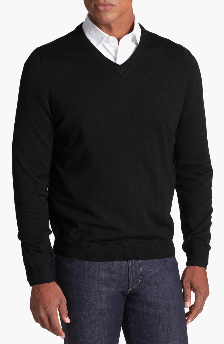 NORDSTROM MEN'S SHOP Merino Wool V-Neck Sweater, Main, color,