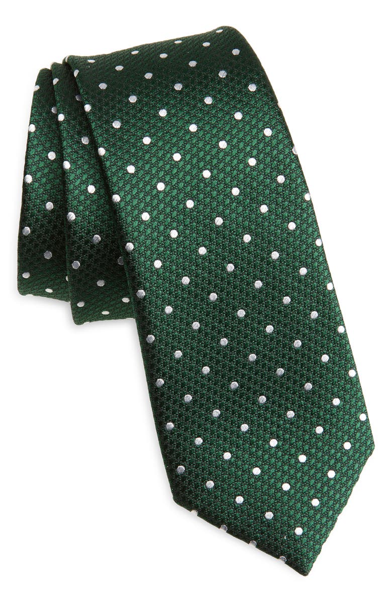 TOM FORD Microdot Silk Jacquard Tie, Main, color, Forest