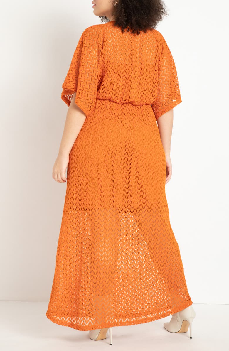 ELOQUII Crochet Lace Maxi Dress, Alternate, color,