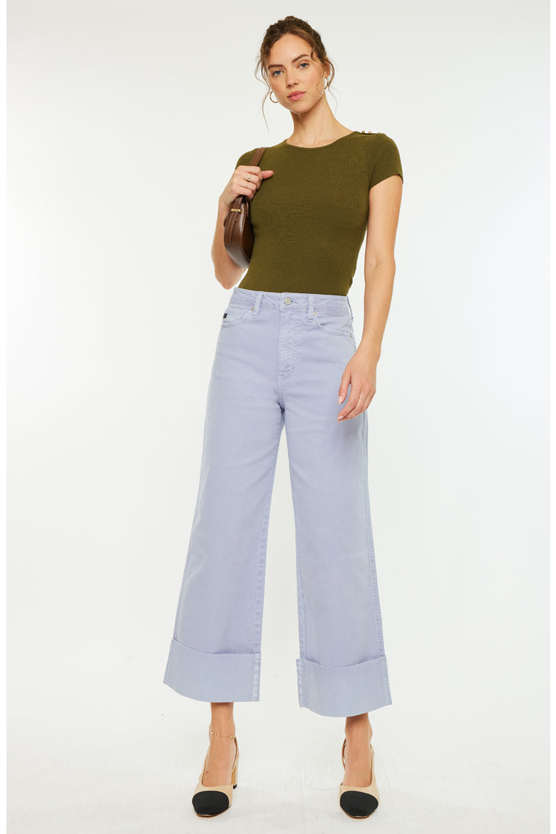 Sammie High Rise 90's Cropped Wide Leg Jeans, Alternate, color, Lavender