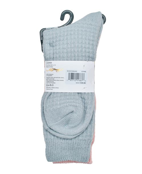 Ed Hardy Womens Heart Embroidery Waffle Knit Flat Slouchy Sock 2-pack In Multi