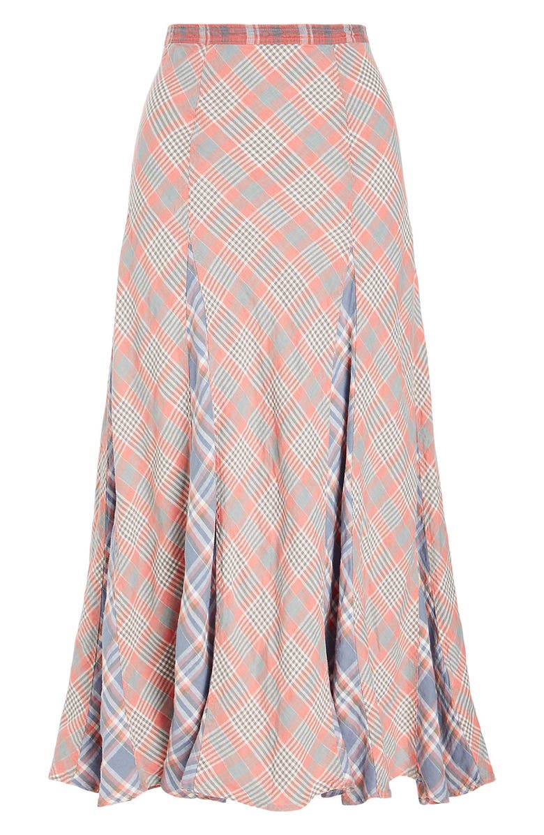 Polo Ralph Lauren Plaid Linen Maxi Skirt, Alternate, color,