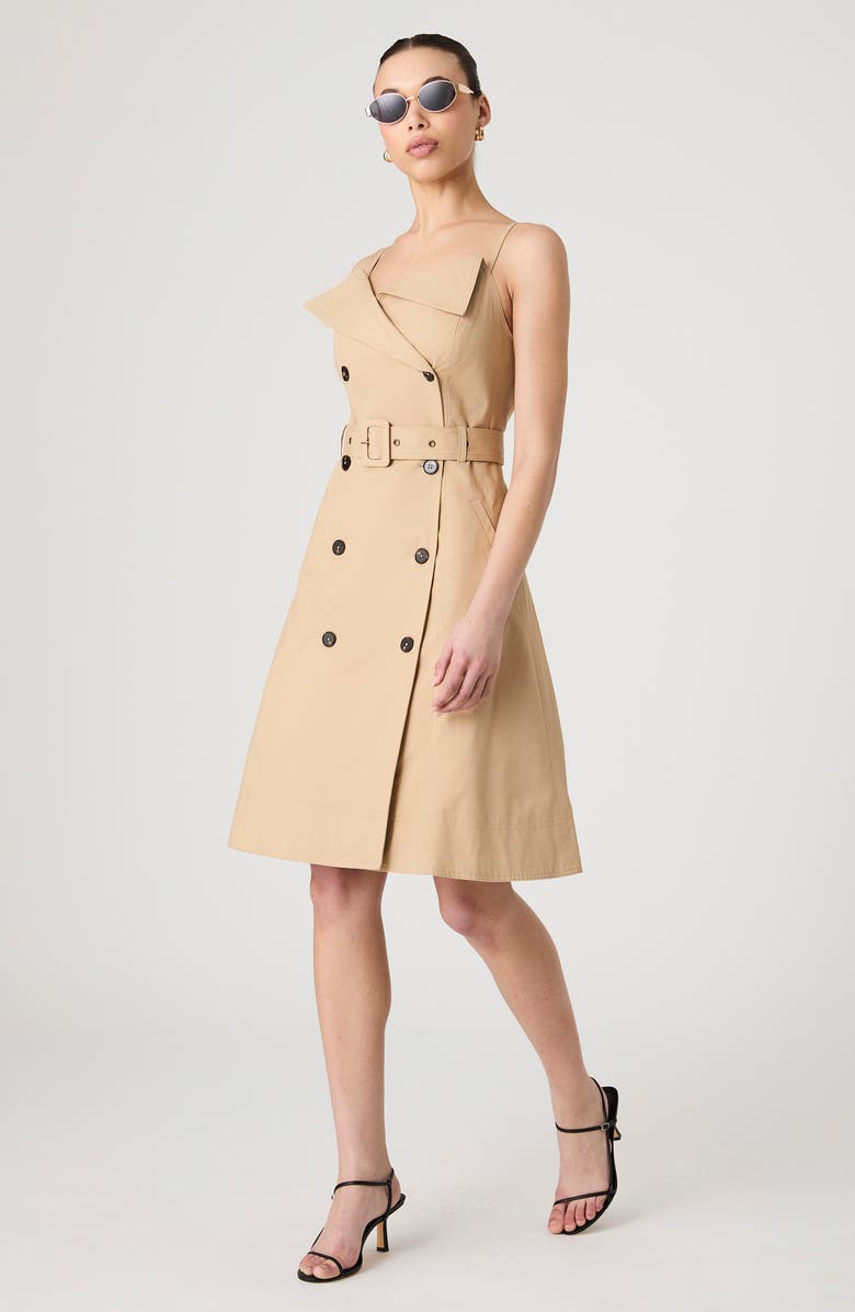 French Connection Belted Trench Dress, Alternate, color, Khaki