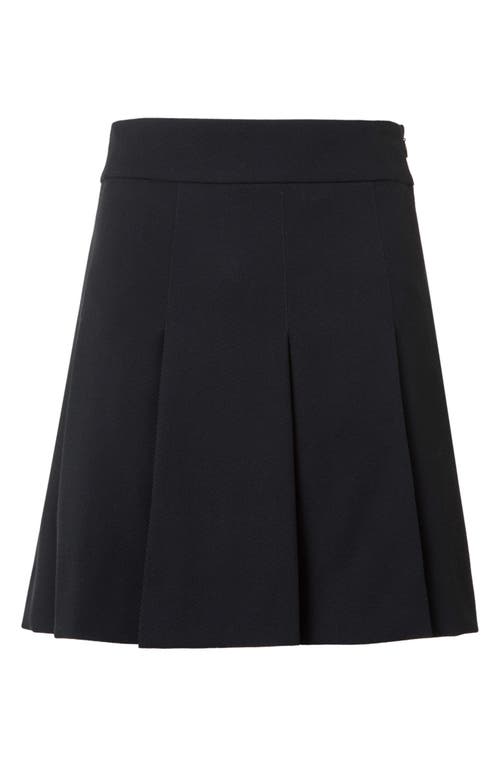 Akris Punto Pleated Virgin Wool Twill Miniskirt