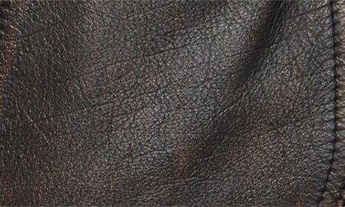 Alexander Mcqueen Peeling Leather Oversized Biker Jacket In Dark Brown/tan