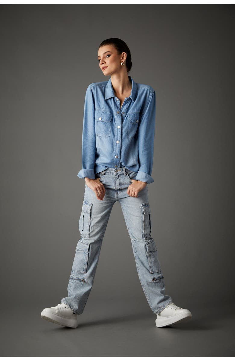 BLUE REVIVAL Your Favorite Tencel Shirt, Alternate, color, Light Tel Aviv