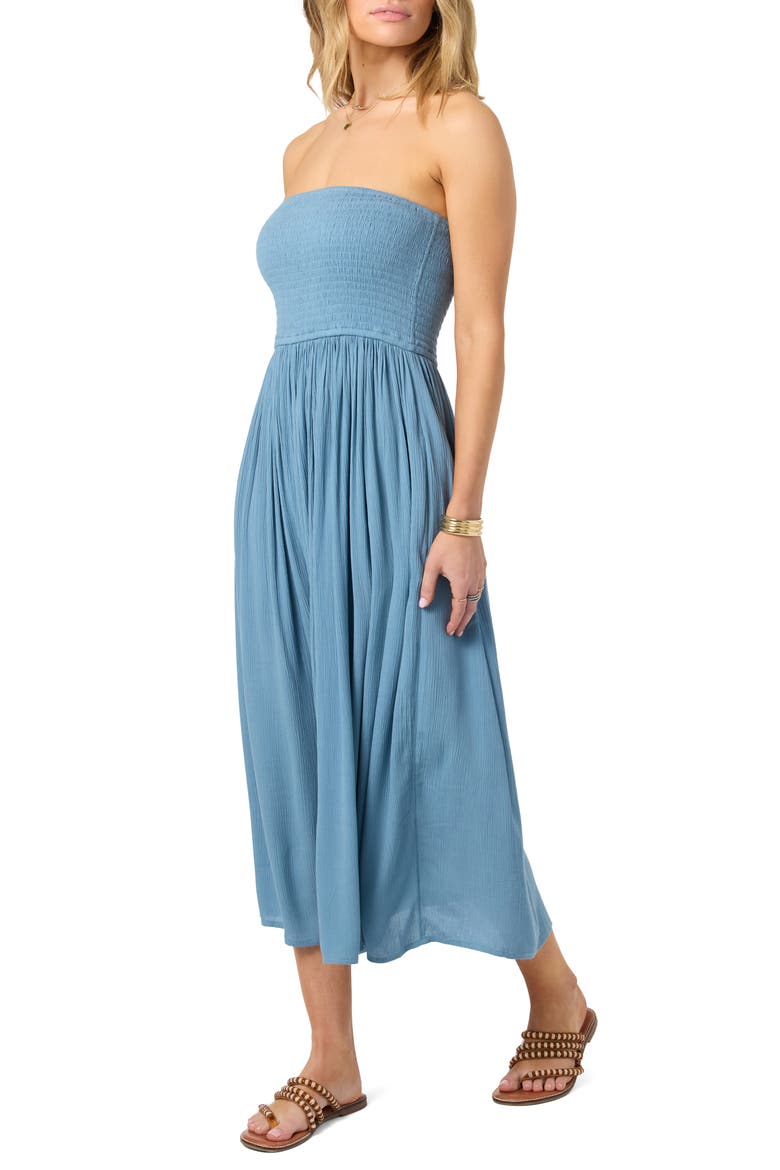 Piper Smocked Strapless Midi Dress, Alternate, color, PROVINCIAL
