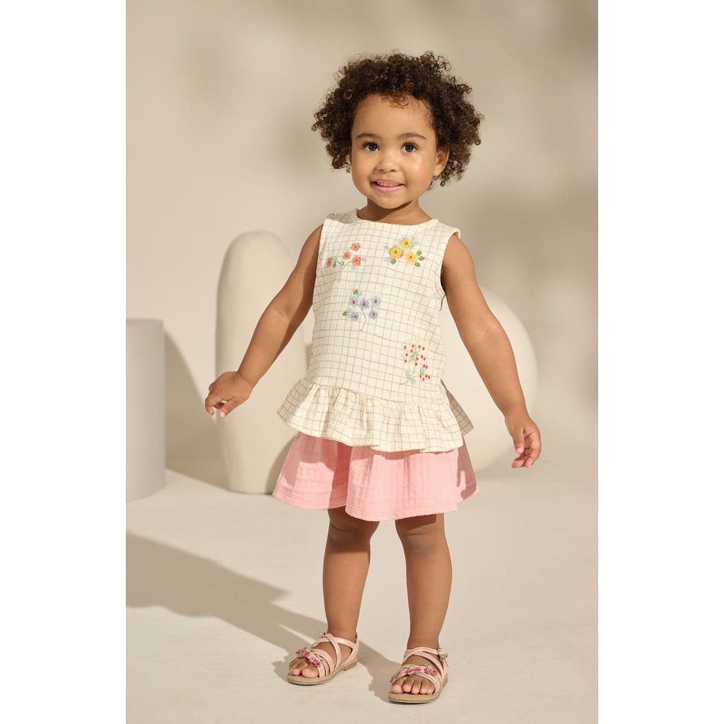 Next Kids' Sleeveless Peplum Top & Shorts Set In White