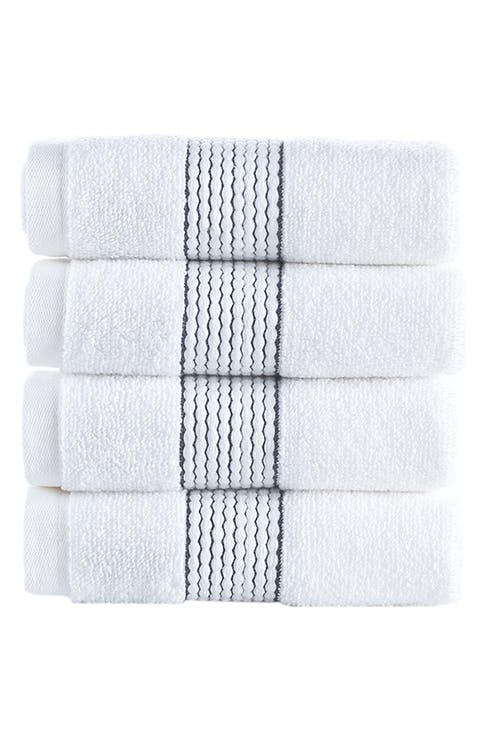 4-Piece Robe Stripe Cotton Towel Set