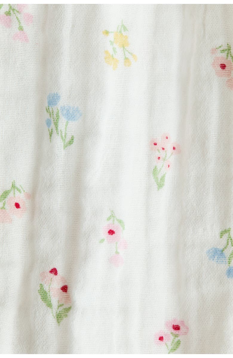 H&M Frilled Muslin Romper Suit, Alternate, color, White/Floral