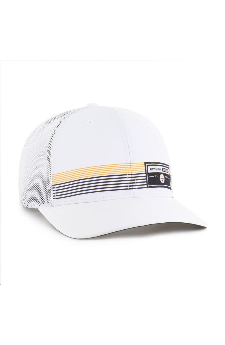 '47 Men's '47 White Pittsburgh Steelers Rangefinder Trucker Adjustable Hat, Alternate, color, White