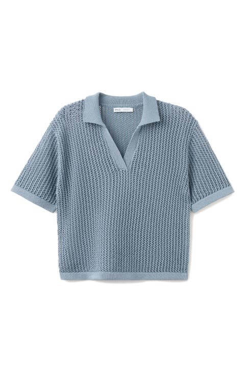 Stripe Open Stitch Polo