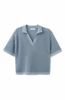 Stripe Open Stitch Polo