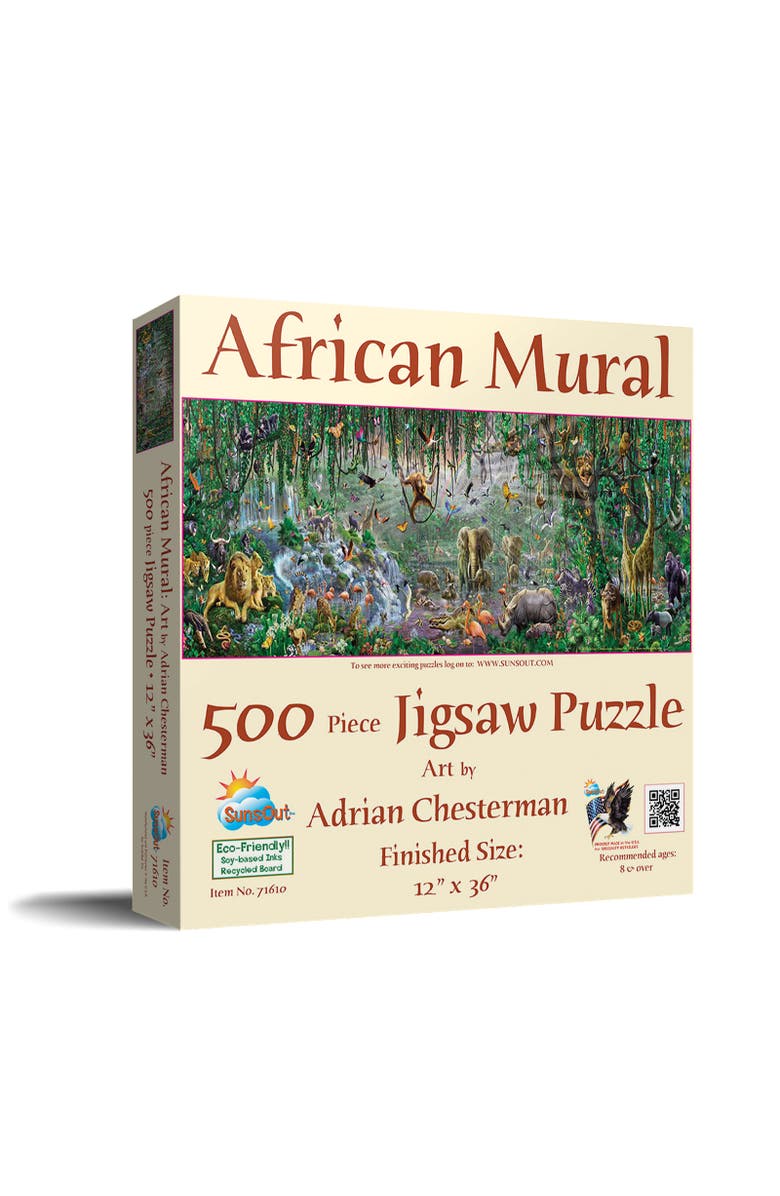 Sunsout African Mural 500 piece Jigsaw Puzzle for Adults, Main, color, Multicolor