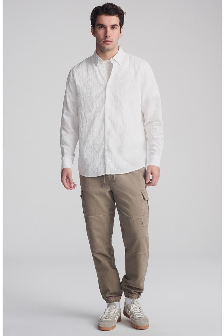 Regular Fit Stripe Button-Up Shirt, Alternate, color, BLACK