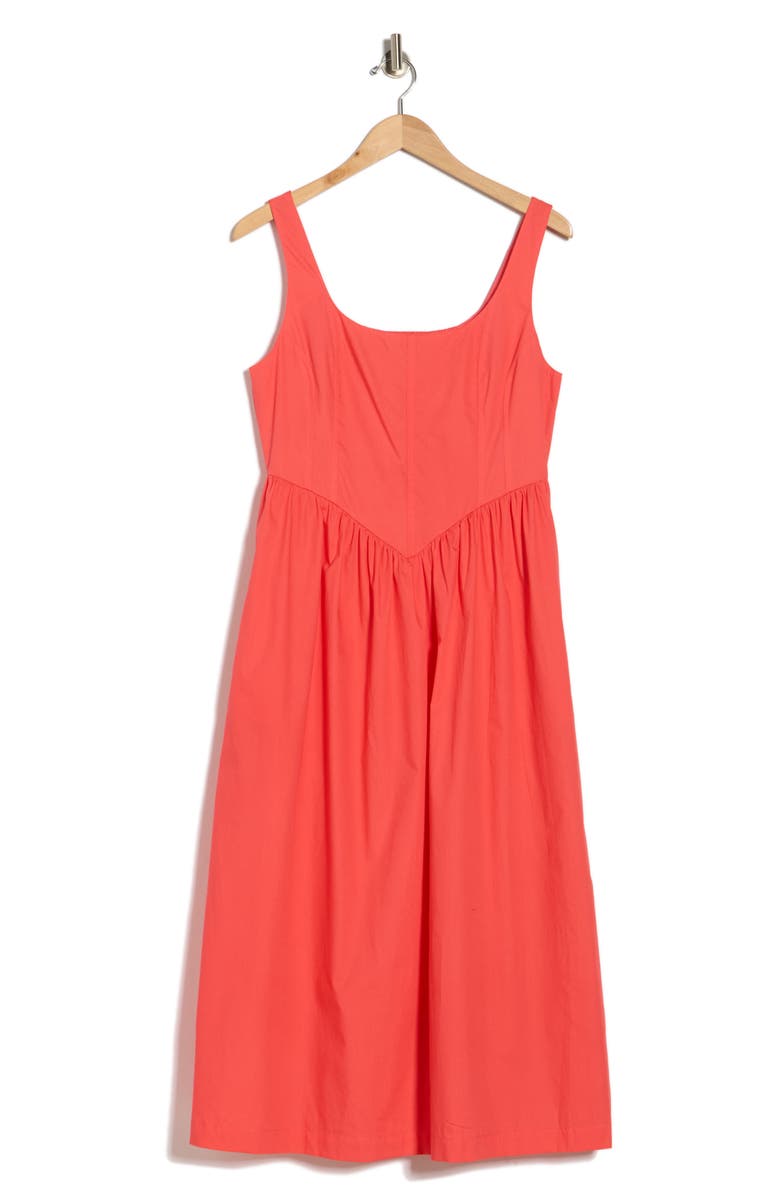 Ellen Tracy Bustier Poplin Dress, Alternate, color, Coral