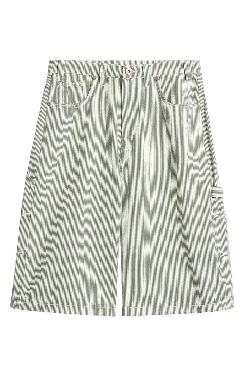 Elwood Field Pinstripe Denim Shorts, Alternate, color, Green Pinstripe