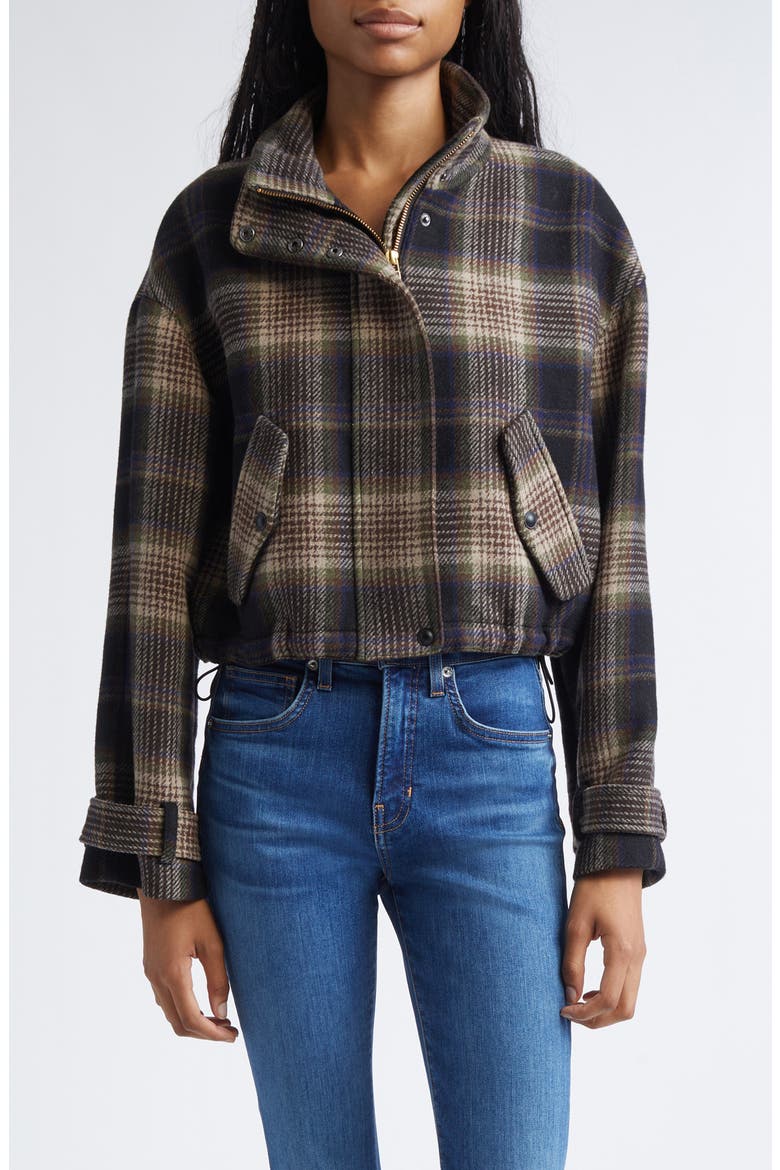 Bateman Plaid Wool Blend Jacket, Main, color, BLACK/ TAUPE MULTI