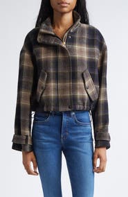 Veronica Beard Bateman Plaid Wool Blend Jacket