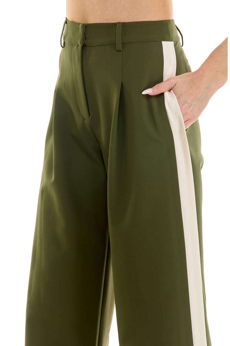 Wide Leg Side Stripe Pants, Alternate, color, OLIVE