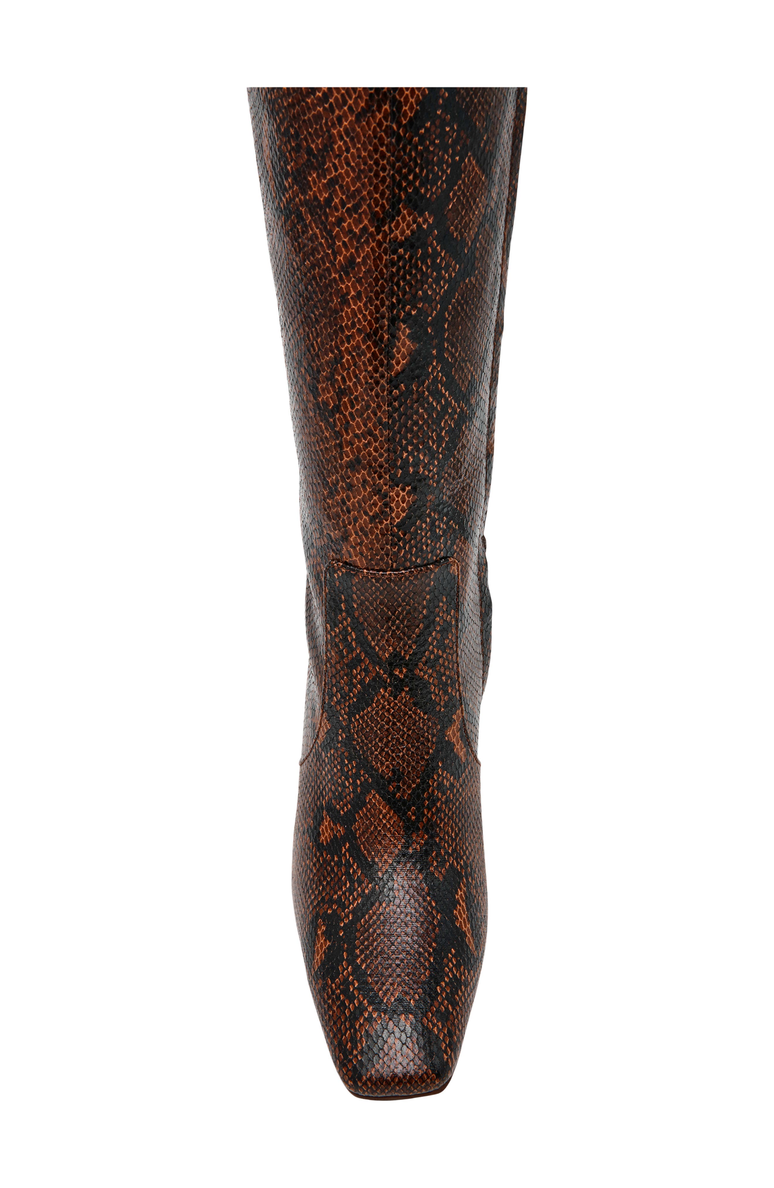 Lovelies Snake Embossed Knee High Boot, Alternate, color, BROWN SNAKE
