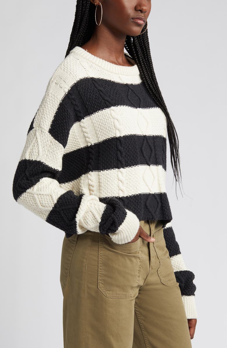 ASKK NY Stripe Crewneck Sweater, Alternate, color, 
