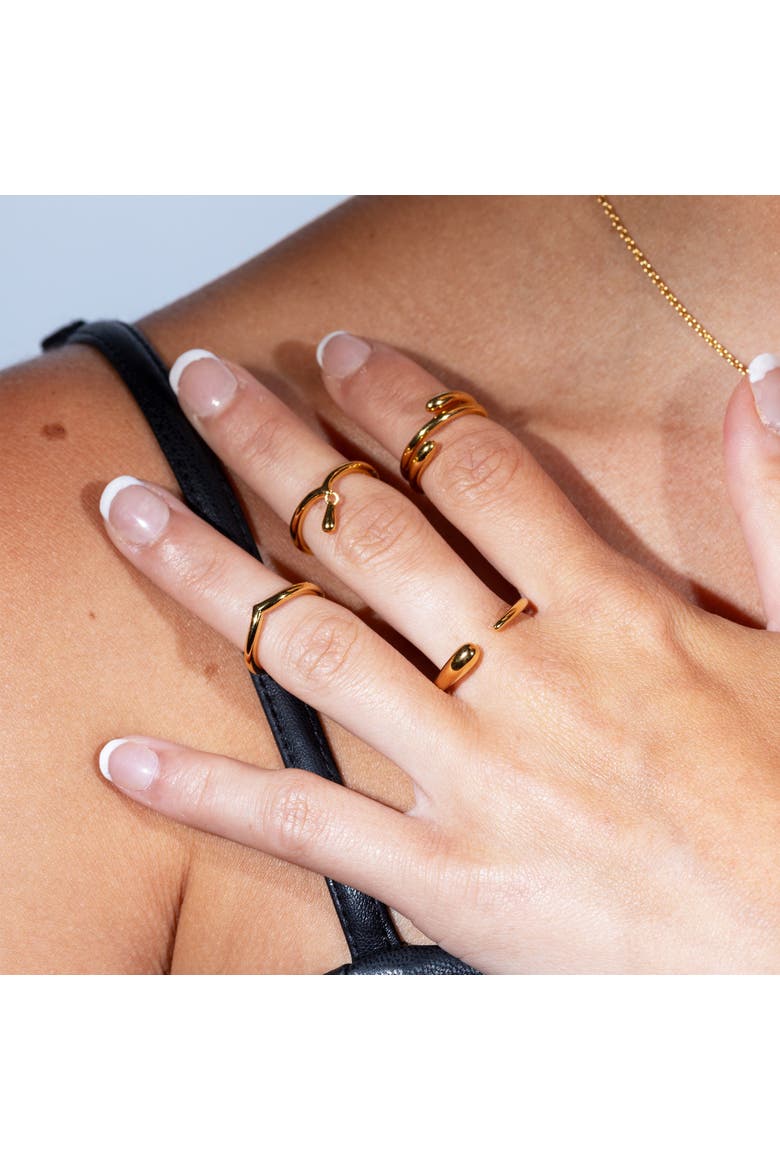 Single Drop Ring in Gold Vermeil, Alternate, color, Gold