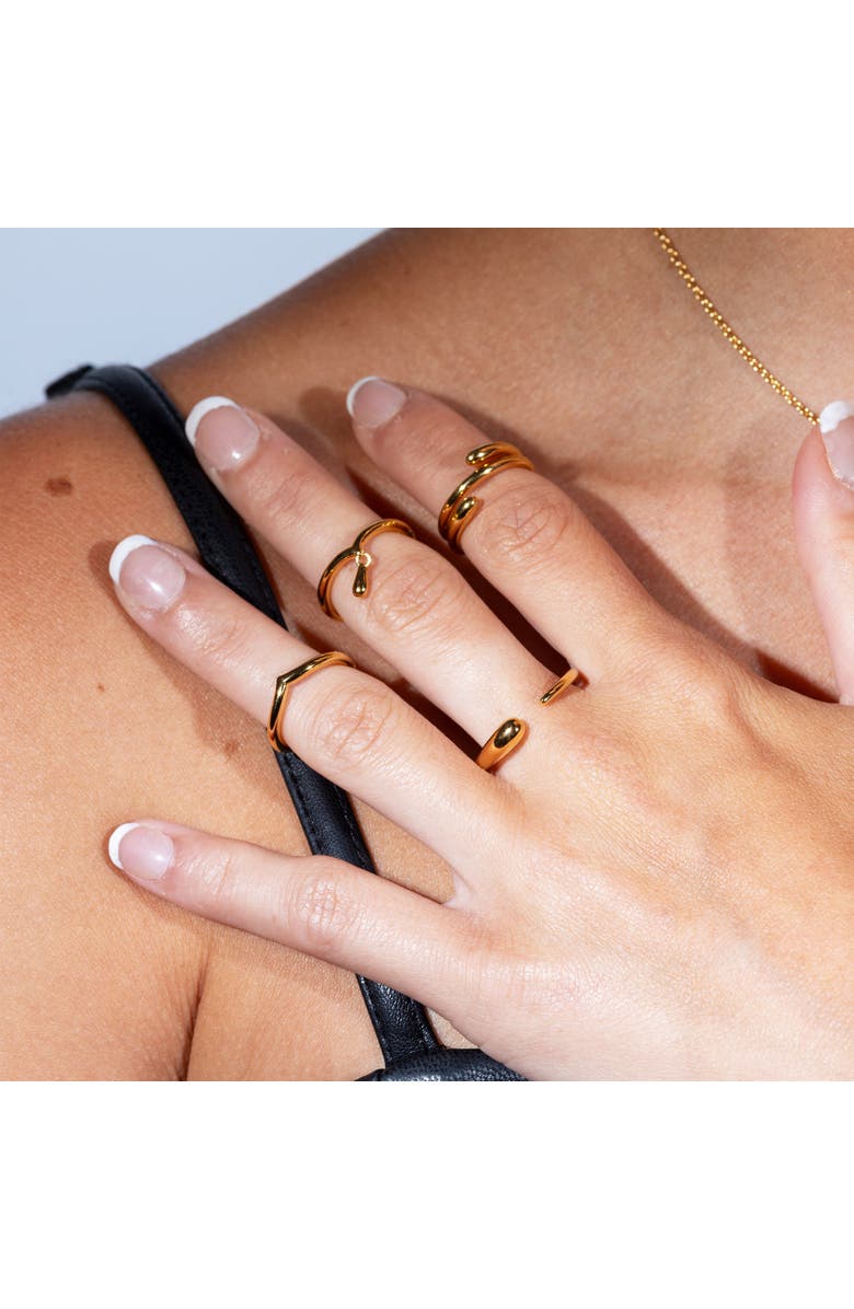 Lucy Quartermaine Single Drop Ring in Gold Vermeil, Alternate, color, Gold