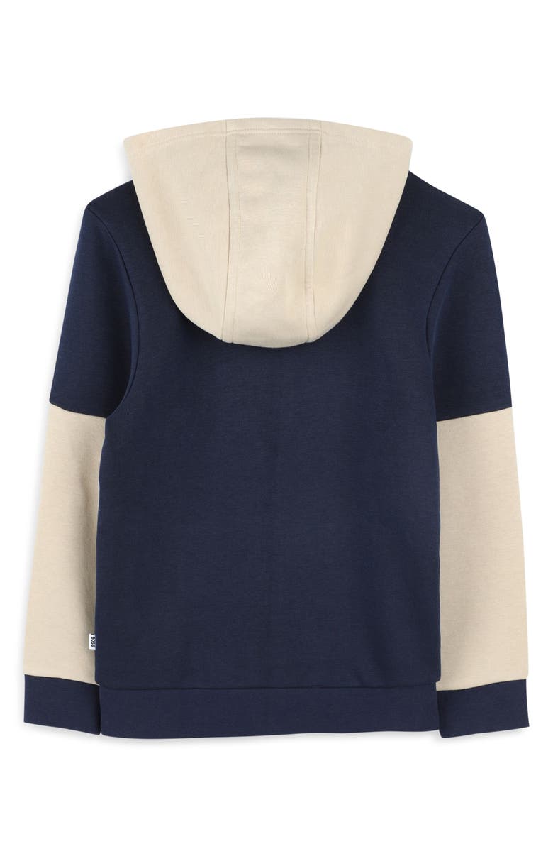 BOSS Kidswear Kids' Colorblock French Terry Zip Hoodie, Alternate, color, 