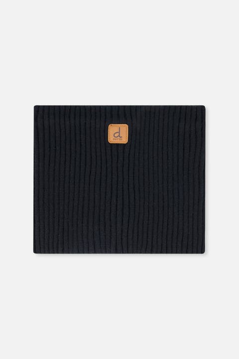 Ribbed Knit Logo Patch Neckwarmer