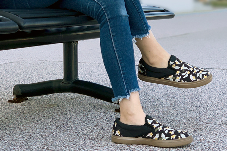 XpreSole Cody Waterproof Slip-On Sneaker, Alternate, color, Black Coffee Flowers