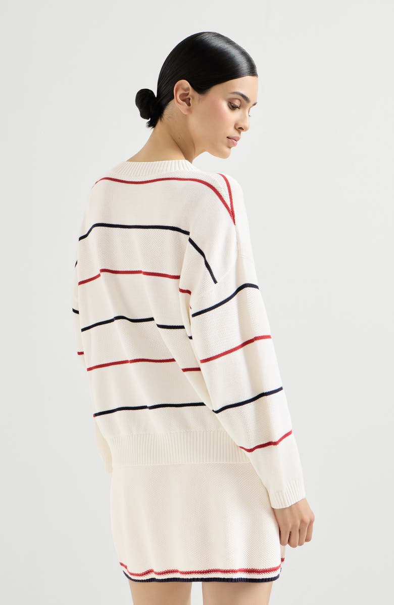 Brunello Cucinelli Textured stripe sweater, Alternate, color, Panama