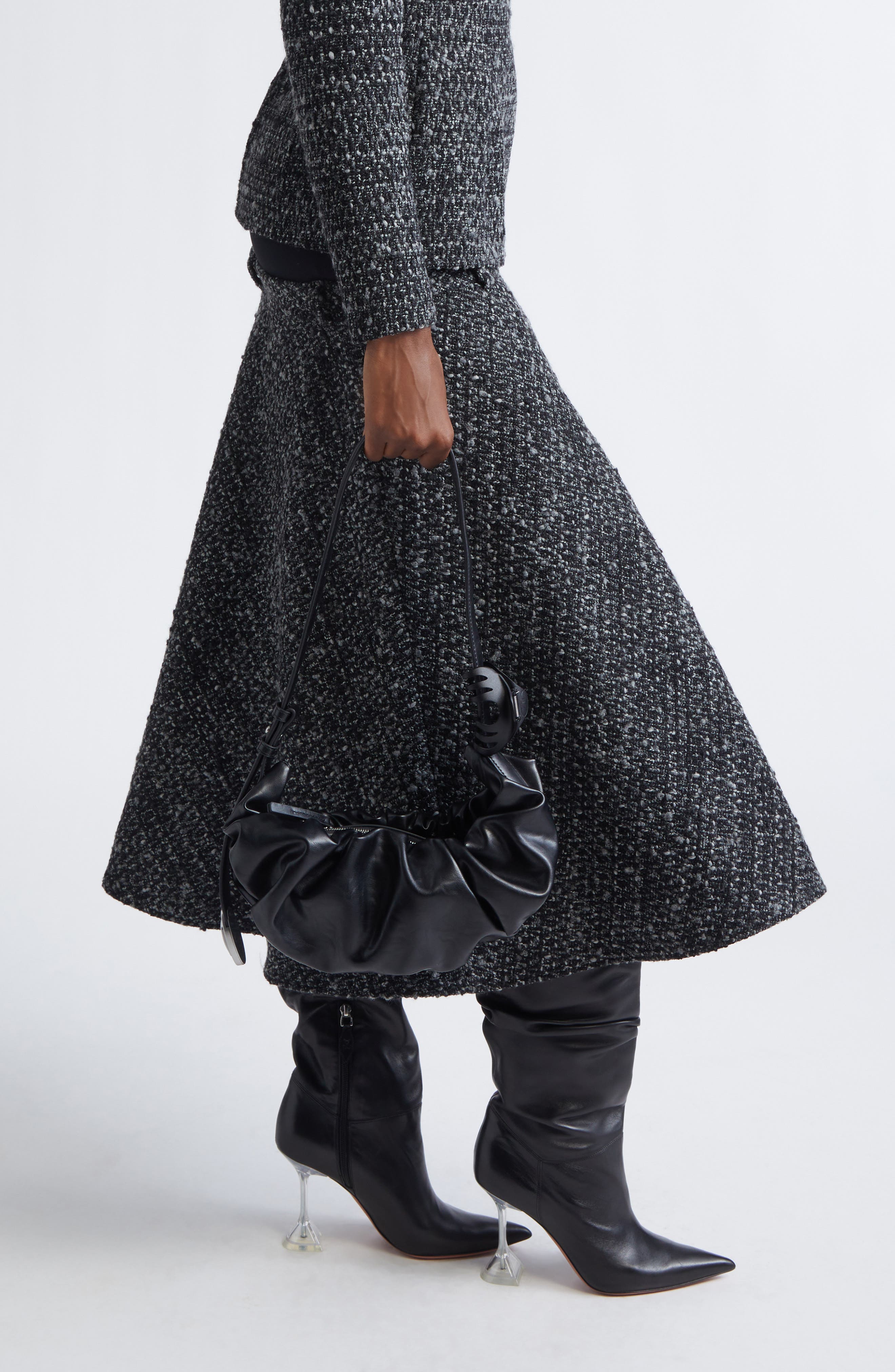 DIESEL<sup>®</sup> Grab-D Faux Leather Hobo, Alternate, color, Black