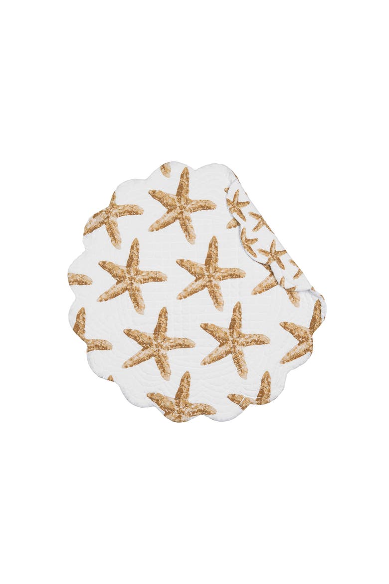 Sandbridge Stars Round Placemats Set of 6, 17", Main, color, White