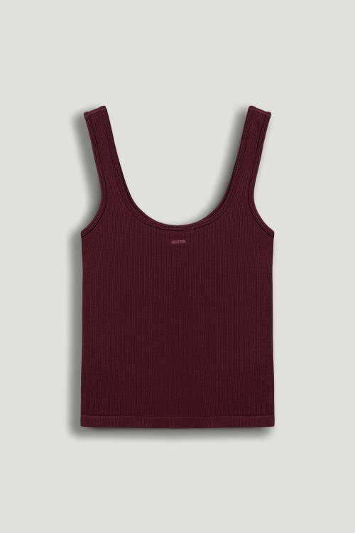 Nocturne Printed Sleeveless Crop Top In Burgundy