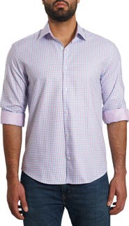 Jared Lang Trim Fit Gingham Pima Cotton Button-Up Shirt