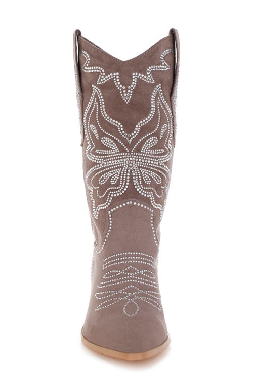 Rag & Co Latafa Rhinestone Western Boot In Brown