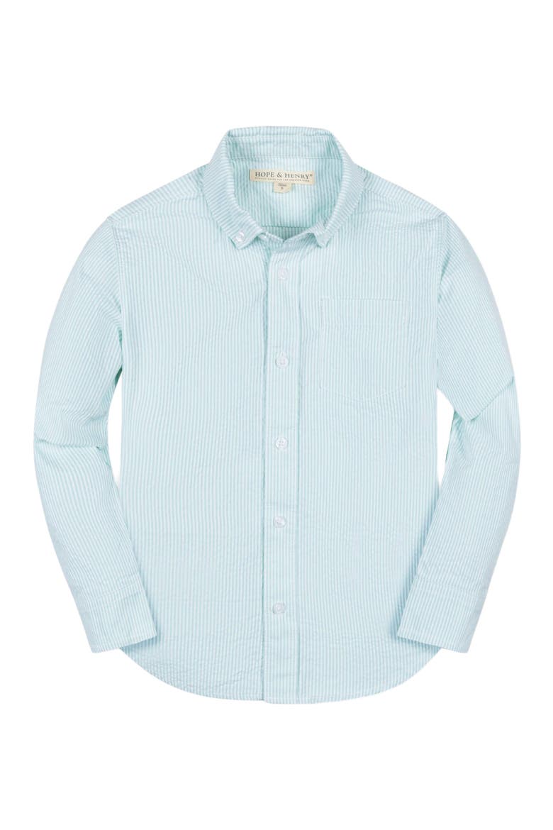 Baby Boys' Organic Seersucker Shirt, Infant, Main, color, Mint Seersucker