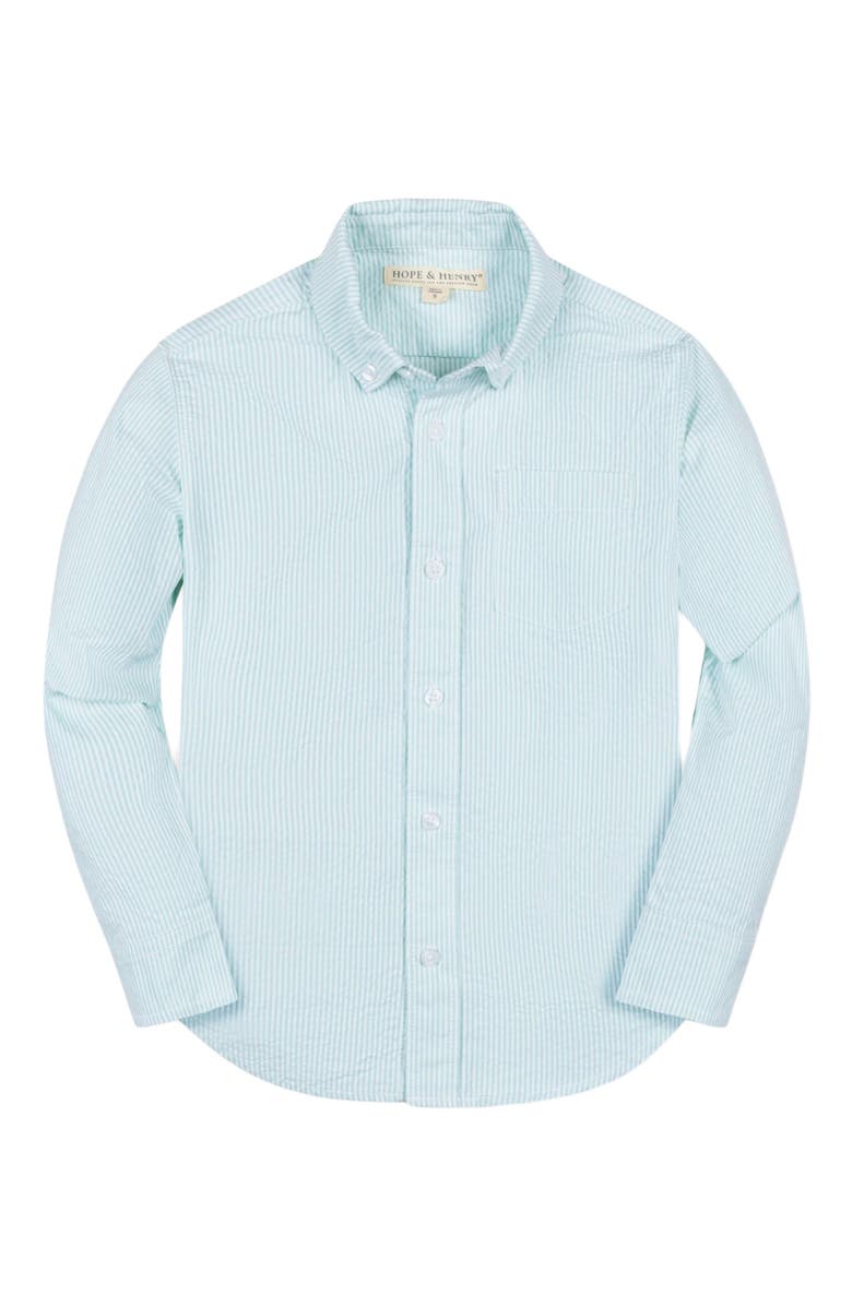 Hope & Henry Baby Boys' Organic Seersucker Shirt, Infant, Alternate, color, Mint Seersucker