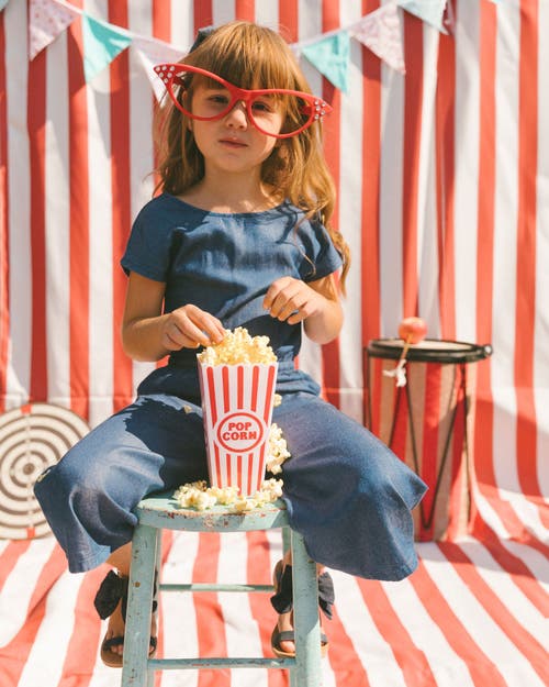 Deux Par Deux Little Girl's Chambray Jumpsuit Navy Blue In Navy Blue