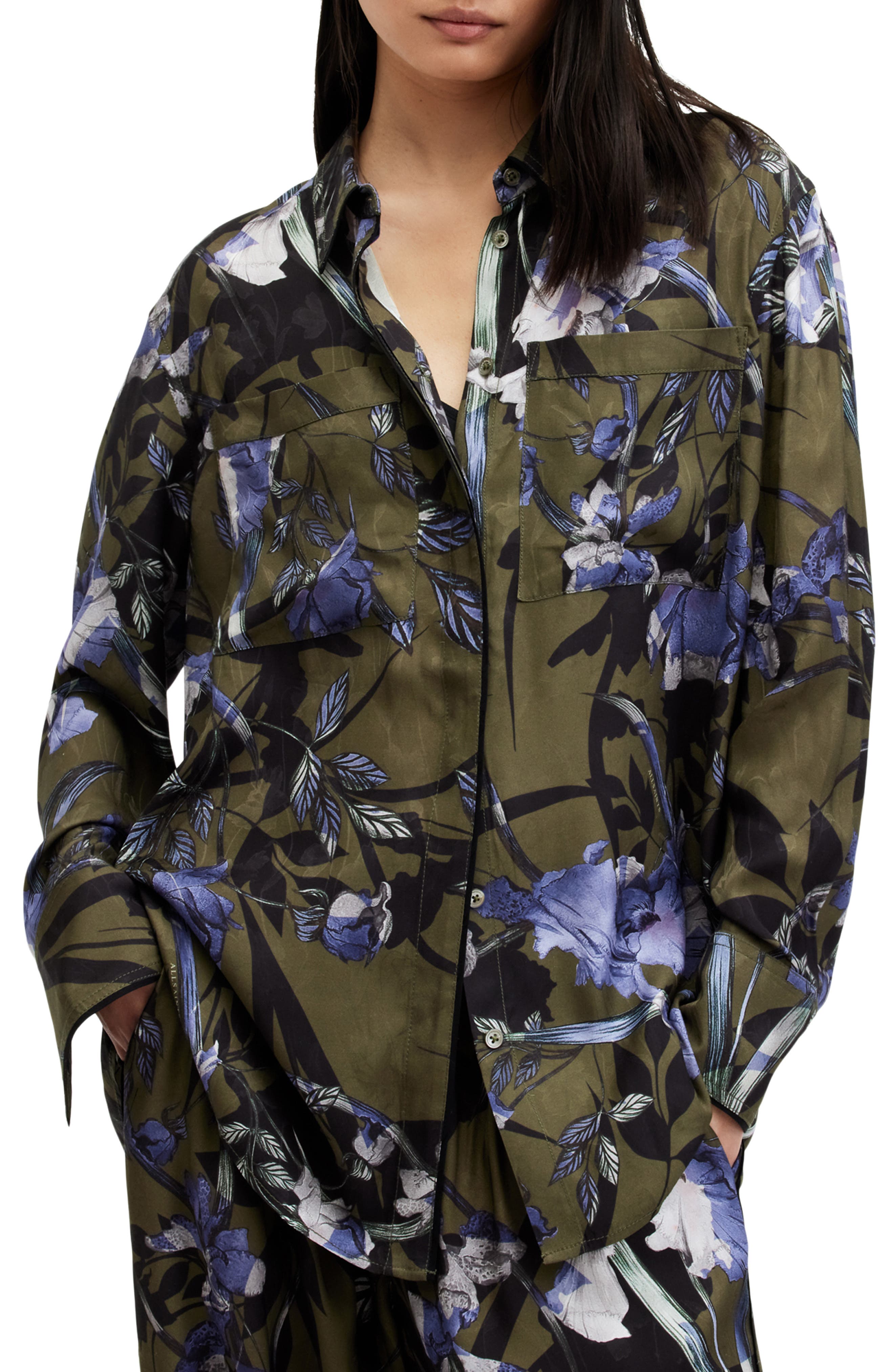 AllSaints Eve Batu Floral Button-Up Shirt