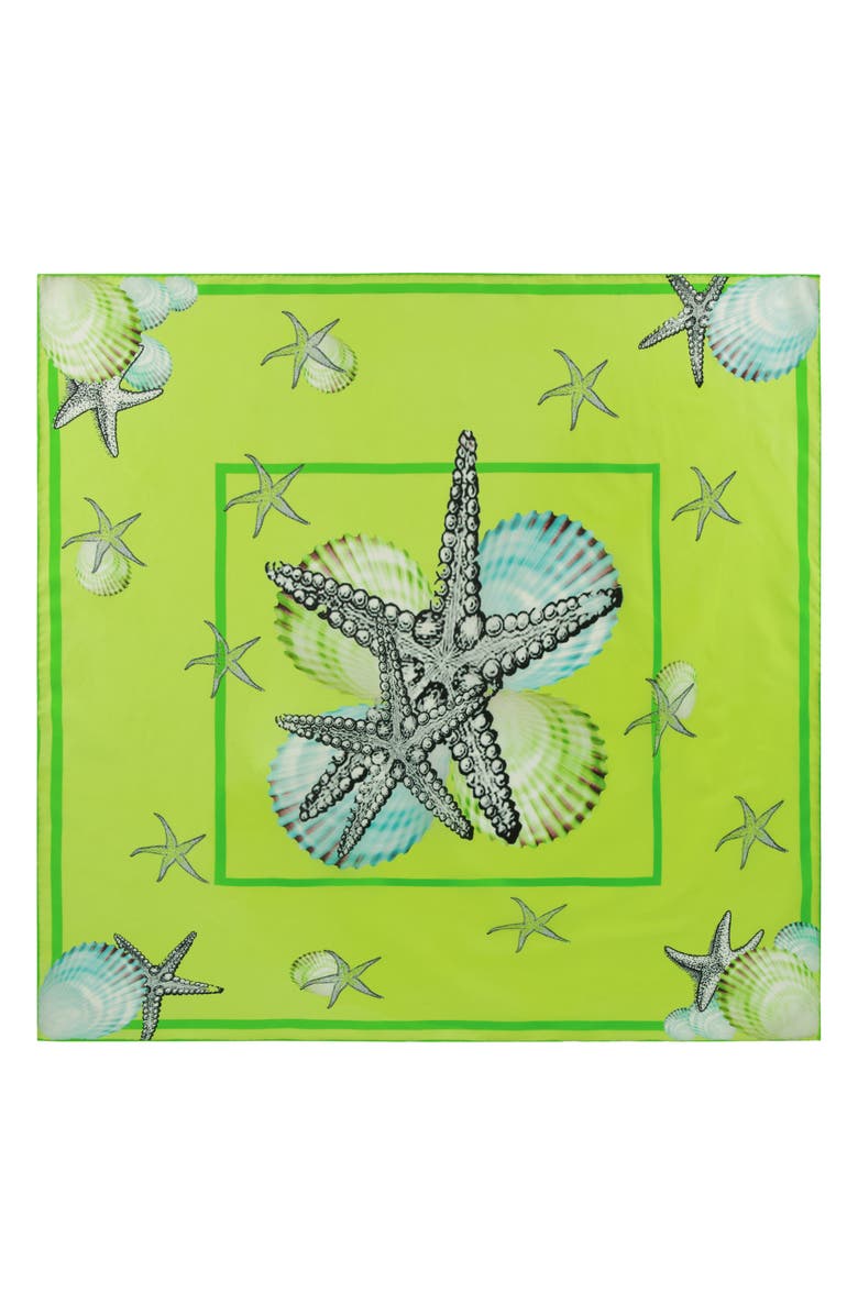 Bien Abyé Fluorescent Shells Silk Scarf, Main, color, 